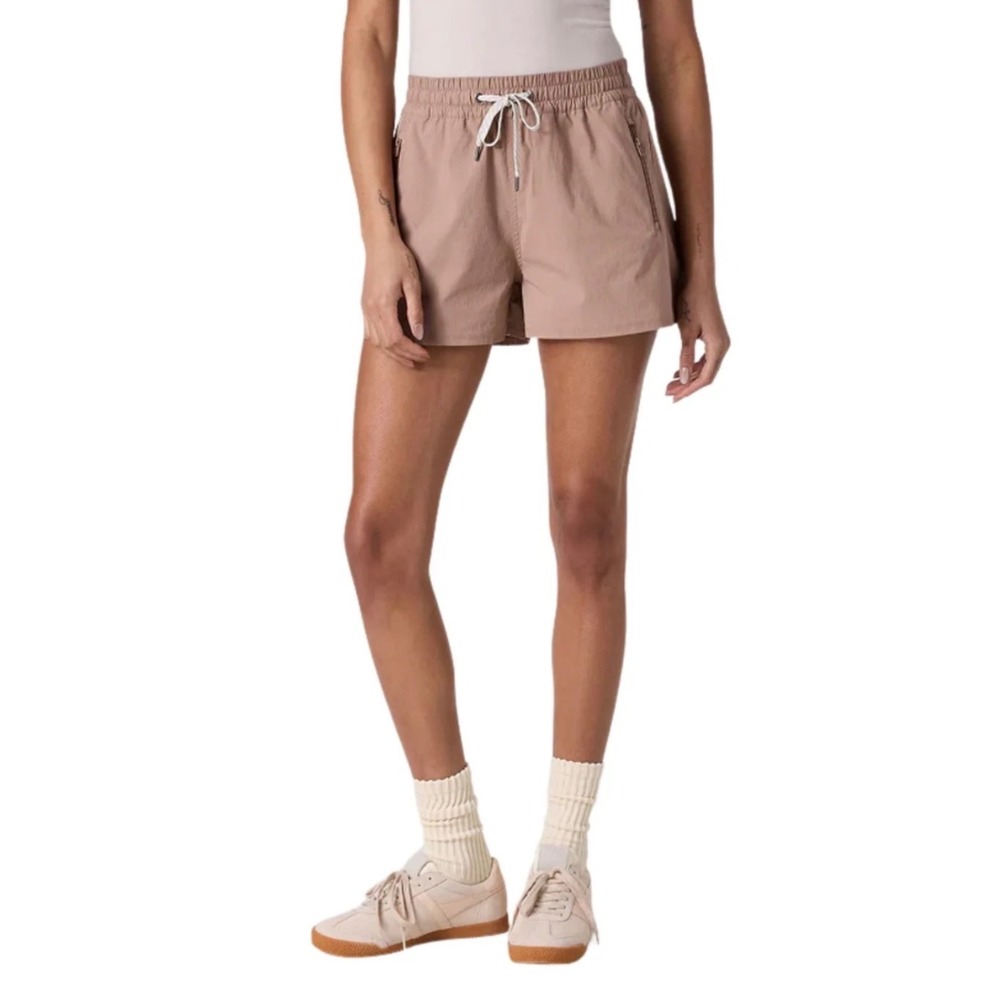 Vuori Women's Birch Shorts Cork Elastic Waist Athletic Size Large Running